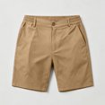 thumbnail image 7 of idosla Men's Cotton Chino Shorts Casual Elastic Waist Drawstring 7 Inch Summer Beach Golf Shorts with Pockets (Khaki, L), 7 of 7