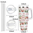 thumbnail image 2 of Santa and Reindeer Christmas Tumbler with Lid and Straw, Holiday Sleigh Pattern Travel Cup, 2 of 9