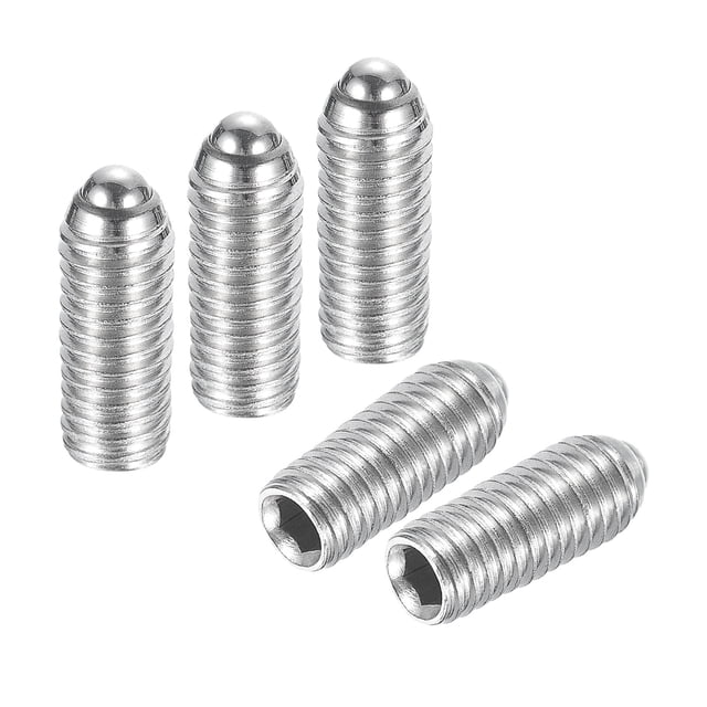 Ball Point Set Screws, M5 x 12mm 304 Stainless Steel Metric Spring Hex Socket Screw 15pack
