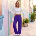 thumbnail image 4 of Rexolia Women’s Wide Leg Sweatpants with Pockets Drawstring High Waist Baggy Casual Purple 2XL, 4 of 7