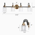 thumbnail image 2 of Savonnerie Mid-Century Modern Black Gold 2/3/4-Light Bathroom Vanity Light Seeded Glass Wall Sconces 4-Light, 2 of 5
