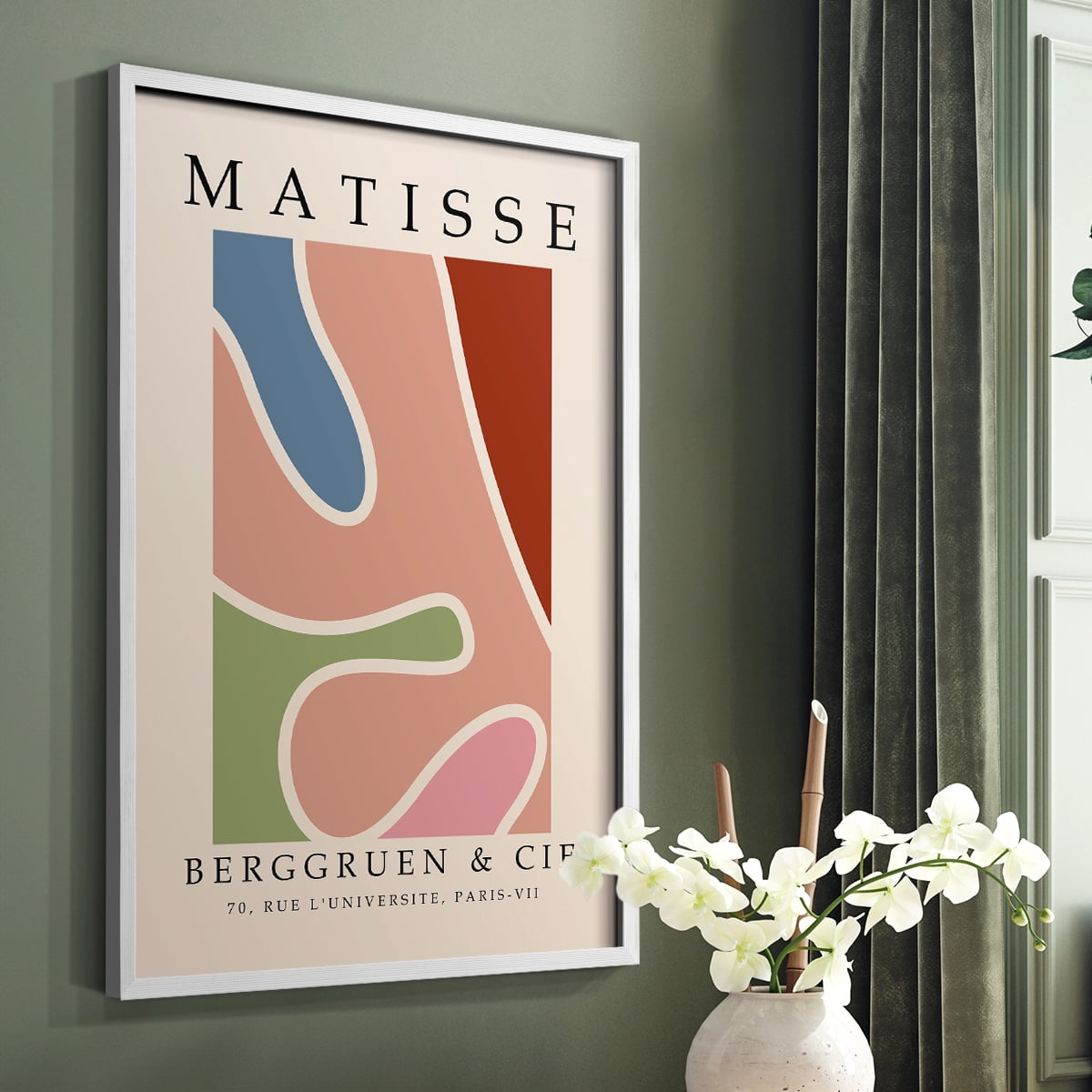Matisse CCCXXXI in White Solid Wood 11 x 14 Framed Print
