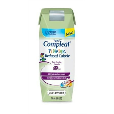 Reduced Calorie Formula - Compleat Pediatric Reduced Calorie 0.6 Cal Formula, 250 ml., Unflavored, by Nestle - Case of 24