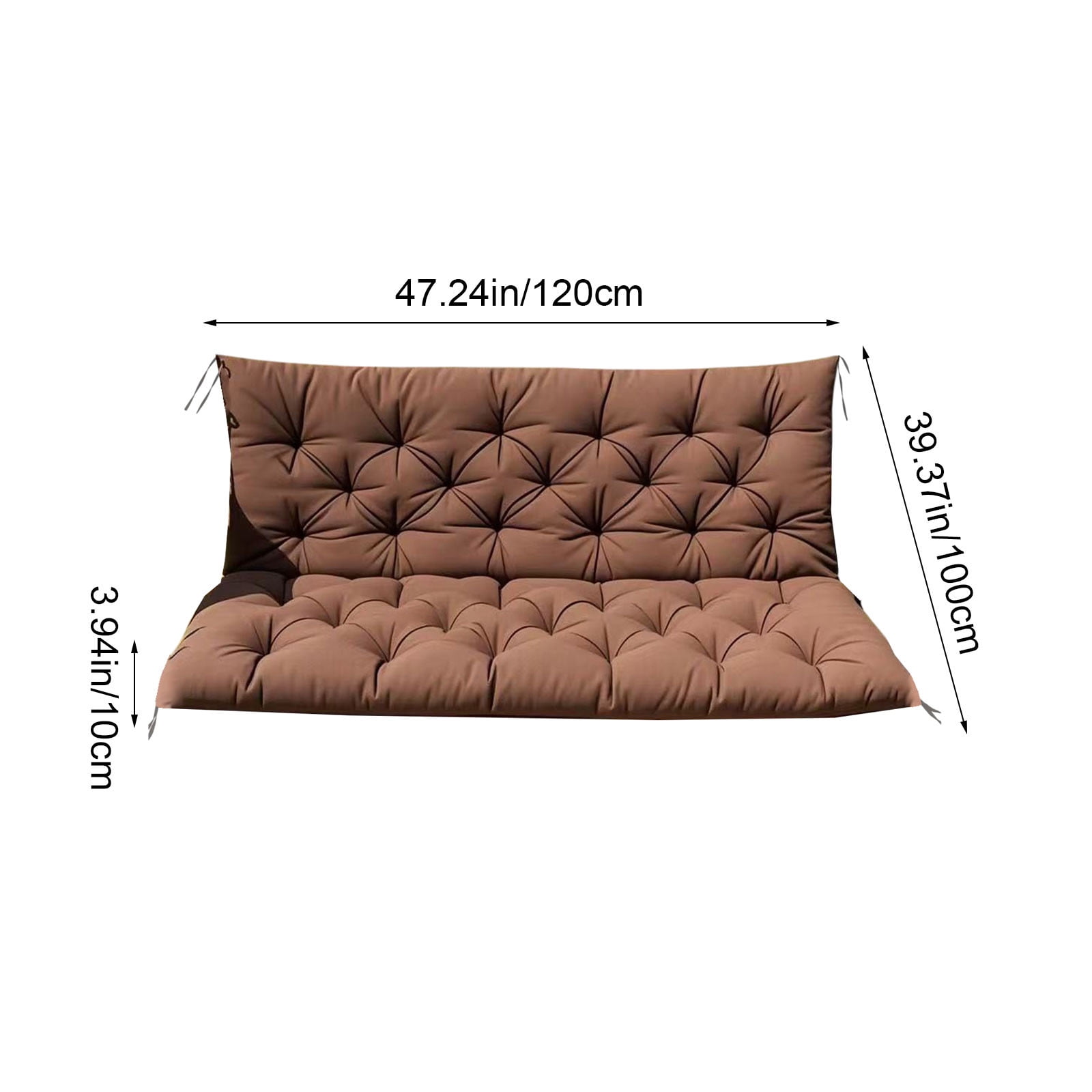 YOTQUSKI Outdoor Swing Cushions,Waterproof Swing Cushions 3 Seater Replacement with Backrest,Outdoor Thickened Bench Cushion with Ties for Porch,Patio,Backyard,Garden and Lawn