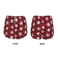 thumbnail image 5 of Picia Snowflake red plaid Pattern Women's 2 in 1 Athletic Running Shorts High Waisted Workout Casual Gym Sweat Shorts with Comfy Liner Zipper Pockets-Small, 5 of 9