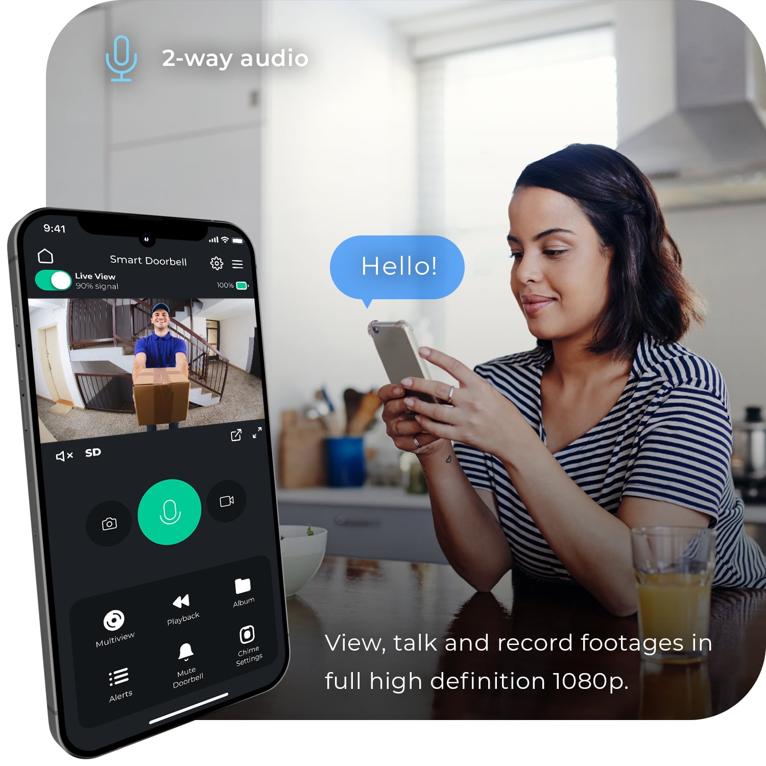 Heath Zenith Heath Zenith Black Plastic Wired Smart Motion Detection Doorbell Kit
