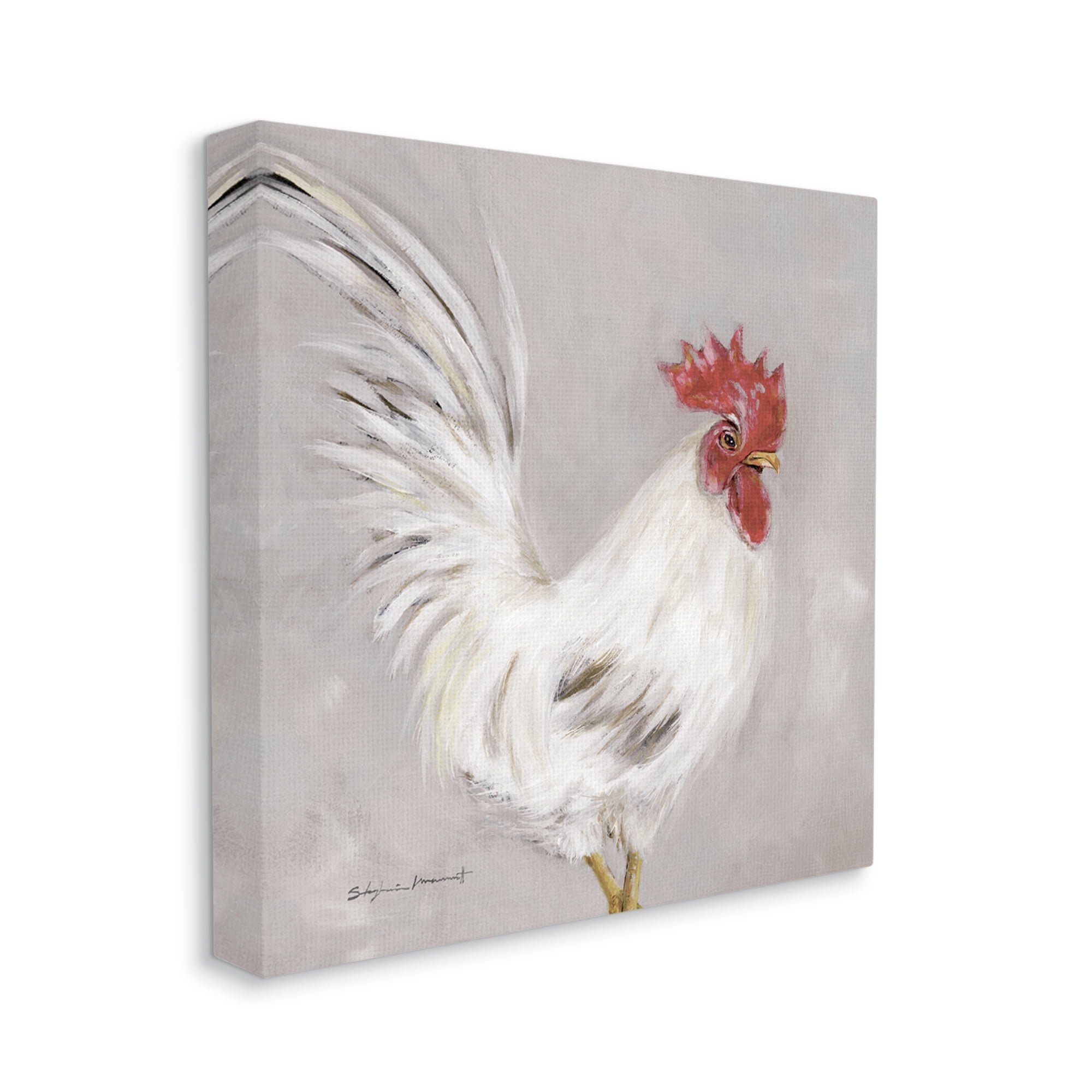 Stupell Country Chicken Hen Portrait Animals & Insects Painting Gallery Wrapped Canvas Print Wall Art