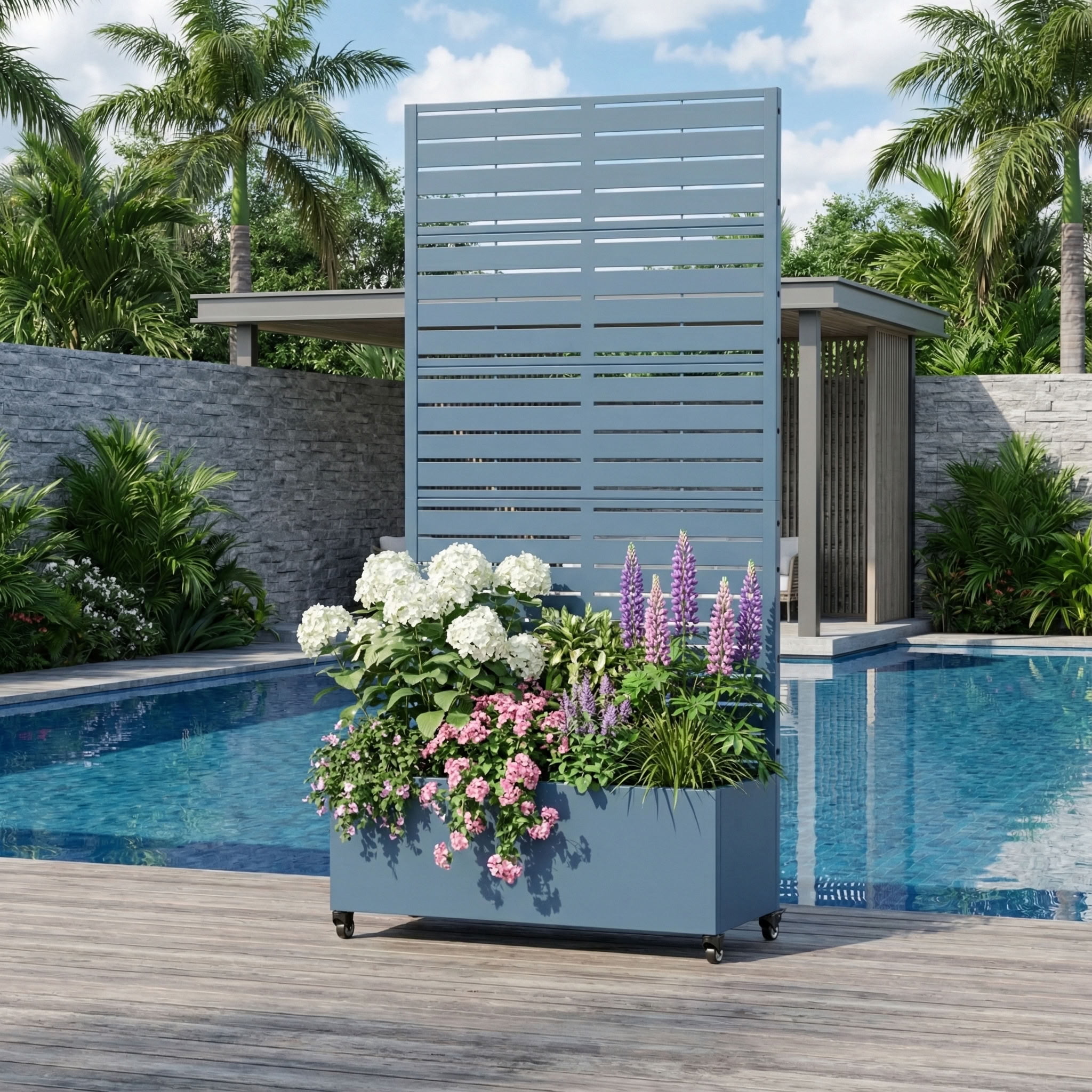 MAYEERTY 72*35in Outdoor Metal Planter Box, Sun Block Outdoor Planter, Heavy Duty Garden Planter for Patio, Balcony, Backyard