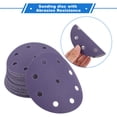 thumbnail image 3 of Unique Bargains 50 Pcs Sanding Discs 5" 9 Hole 150 Grit Hook and Loop Sandpaper Durability Ceramic Polyester Film Purple, 3 of 7