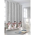 thumbnail image 3 of Grey Christmas Long Shower Curtain Set, Waterproof Shower Curtains for Bathroom, Snowman Snowflake Xmas Tree Ball Elk Washable Fabric Cloth Bath Curtain for Bathtub Decoration with Hooks 72x84 Inches, 3 of 6
