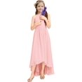 thumbnail image 2 of Drtj Junior Bridesmaid Dresses A-Line Halter High Low Dresses Chiffon for Wedding Party, 2 of 6