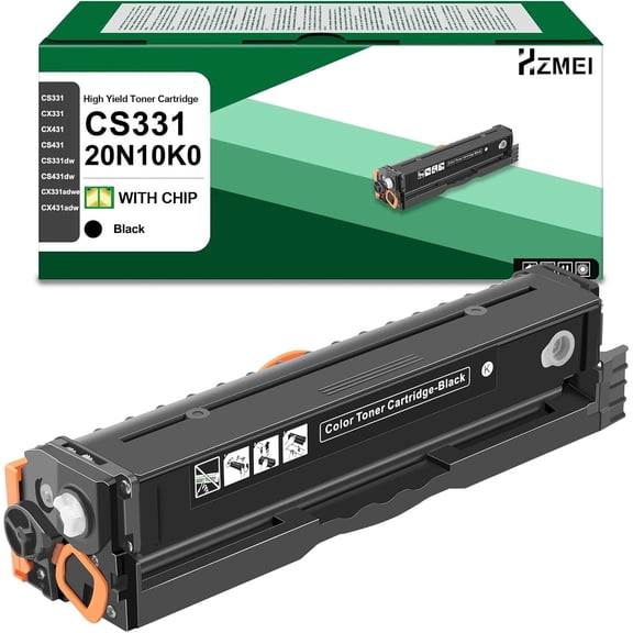 CS331 CX331 Toner Cartridge Black High Yield Lexmark 20N10K0 Toner with Chip Replacement for Lexmark CS331 CX331 CS331dw CS431dw CX331adwe CX431adw Series Printer