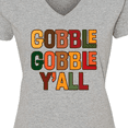 thumbnail image 4 of Inktastic Thanksgiving Gobble Gobble Y'all Women's V-Neck T-Shirt, 4 of 5