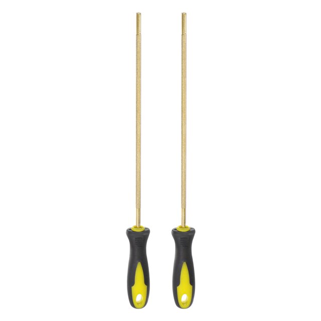 Lima de sierra de diamante Uxcell 5/32"(4mm) de corte redondo con mango de plástico para pulido de sierras de cadena