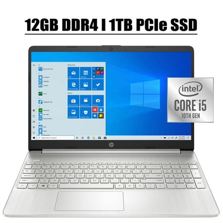 HP 15 2020 Premium Laptop Computer I 15.6" HD Touchscreen Display I 10th Gen Intel Quad-Core i5-1035G1 I 12GB DDR4 1TB PCIe SSD I WIFI Webcam HDMI Win 10