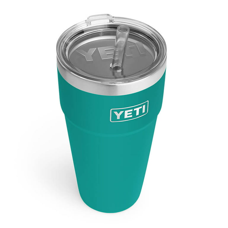 Yeti 21071500647 Rambler 26 oz. Stackable Cup with Straw Lid - Aquifer Blue