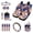 Art Flowers, variant on Psesaysky Boho Elephant Elastic Car Interior Accessories Bundle 15Pc Seat Covers, Belt Pads,Cup Coasters Air Vent Pouch Keychain Trash Can View Mirror Cover Steering Wheel Cover Easy Install