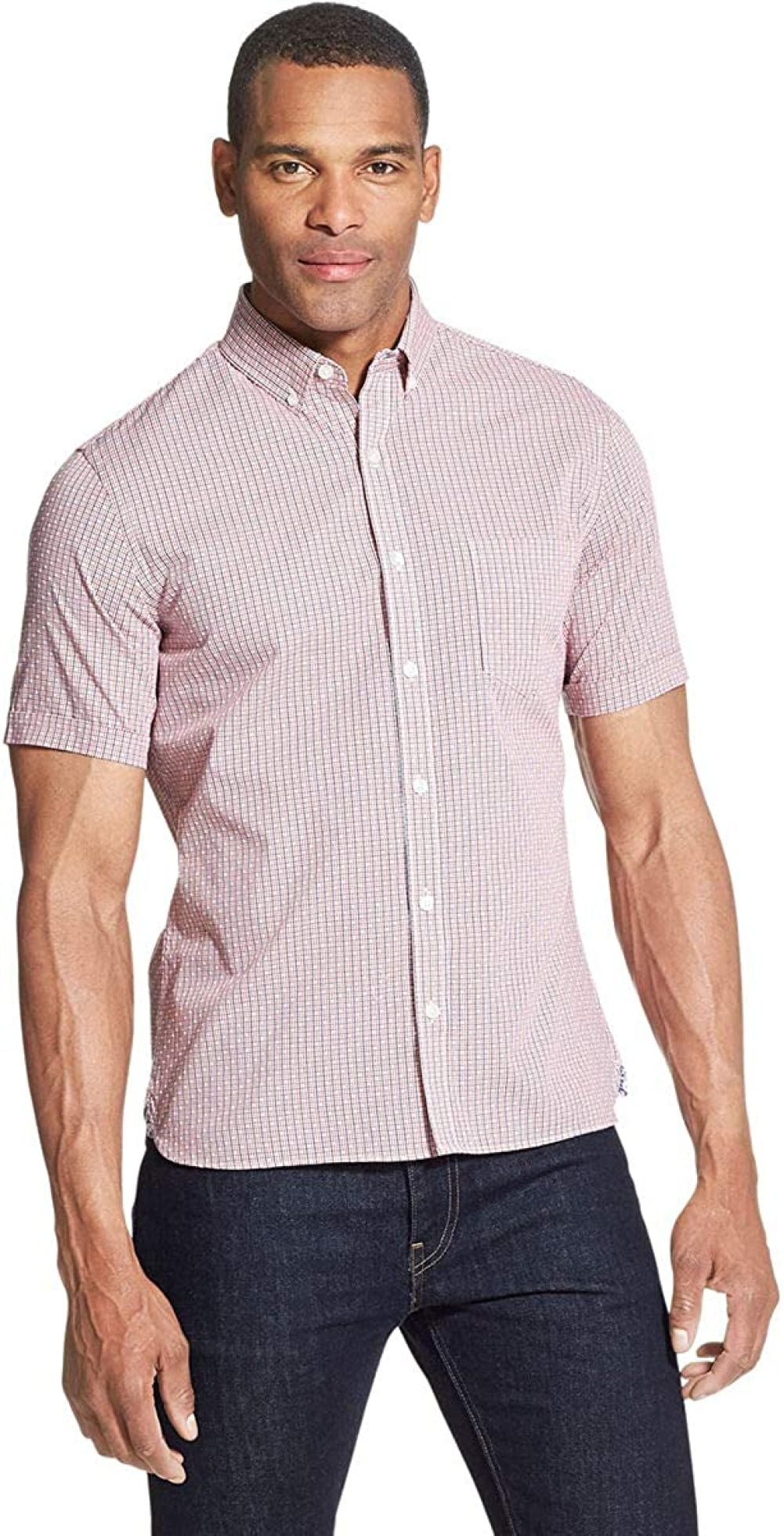 Van Heusen Mens Slim Fit Never Tuck 