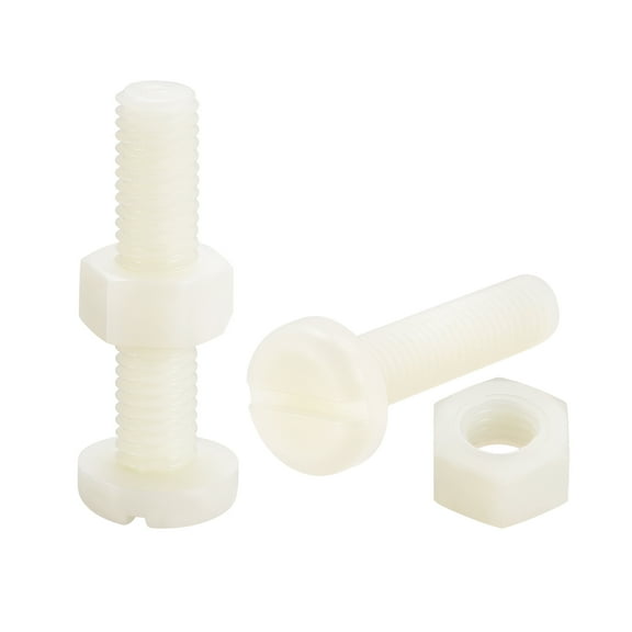 Uxcell 20 Pairs Nylon Screw Nut Assortment, M8x35mm Slotted Pan Head Screws & M8 Hex Nuts