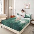 thumbnail image 4 of Feelyou Men Rustic Landscape Bed Sheets, Green Tree Plant King Sheets, 4-Piece, 4 of 7