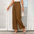 thumbnail image 4 of ATENAR Womens Pants,Straight Leg Pants Women,Dress Pants,Loose,Easy Care,Solid,Comfortable,Coffee,M(US:6), 4 of 10