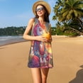 thumbnail image 3 of Lsque Meditating Cute Horse Pattern Summer Dresses for Women – Sleeveless T-Shirt Swing Sundress, Perfect for the Beach and Casual Days, 3 of 7