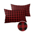 thumbnail image 2 of Classic Red and Black Grid Lattice Outdoor Pillow Covers Set of 2,Decorative Waterproof Throw Pillow Case,Farmhouse Buffalo Checker Plaid Cotton Linen Soft Cozy Cushion Pillowcases, 2 of 7