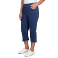 thumbnail image 3 of Alfred Dunner Womens Petite Denim Fringe Capri Pant, 3 of 4