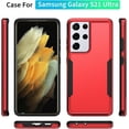 thumbnail image 3 of for Samsung Galaxy S21 Ultra Case, S21 Ultra Case with Screen Protector,[Military Grade Drop Tested] Heavy-Duty Tough Rugged Shockproof Protective Phone Case for Galaxy S21 Ultra 6.8 inch (Red, 3 of 6