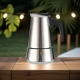 thumbnail image 3 of DEBGFS Stainless Steel Stovetop Espresso Maker  Classic Moka Pot  Manual Coffee Brewer  2-Serving Capacity  Durable for Concentrated Coffee and Latte  Non-Electric,4 Cups,Stainless Steel, 3 of 5