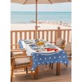thumbnail image 3 of 52x70 Inch Outdoor Tablecloth with Umbrella Hole Zipper Rectangle Blue Polka Dots Gnomes Rectangular Tablecloths Outside Waterproof Pencils Book Clock Patio Table Cloth Cover for Picnic Party, 3 of 8