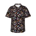 thumbnail image 2 of Picia Daisies Flowers Gentle Cotton Regular Fit Short Sleeve Casual Hawaiian Shirt for Men-Small, 2 of 9