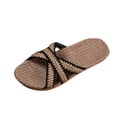 thumbnail image 2 of Open Toe Slippers for Women Family Slippers Linen Shoes Women Home Slippers Indoor Slippers Women's Summer Home Linen Slippers, Indoor Floor Slippers Dark Gray 12, 2 of 4