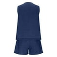 thumbnail image 3 of Women 2 Piece Jean Outfits Sleeveless V Neck Tie Front Vests with Shorts Suits Trendy Summer 2025 Casual Cute Denim Sets Knit Sets Two Piece Lady Dark Blue S, 3 of 6