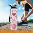 thumbnail image 6 of 32oz Transparent Sports Water Bottle with Straw for Kids Adults Outdoor School Gym Fitness Red Heart-shaped Bubbles, 6 of 7