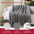 thumbnail image 6 of Buzio 15 lbs 60x80 inches Queen Size Sherpa Fleece Soft Cozy Fuzzy Heavy Weighted Blanket for Adults, Gray White, 6 of 10