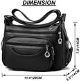thumbnail image 5 of Leather Crossbody Bag for Women Multi Pockets Shoulder Purse Lightweight Messenger Bag Ladies Pocketbook, 5 of 7