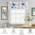thumbnail image 6 of Kitchen Valances for Window, Watercolor Blue Pink Flowers Light Filtering Rod Pocket Valance Curtain, Country Floral Art Short Curtains Window Topper for Bedroom Bathroom Living Room 42x18in, 6 of 9