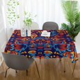 thumbnail image 3 of Yayeee Tablecloths 60" x 108" Rectangle Wrinkle Resistant Party Table Cover, Red Geometric Eagle, 3 of 8