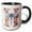 Black/White, variant on 3drose, Pretty Pastel Floral Insect Monogram Initial H, 11oz Two-tone Blue Mug