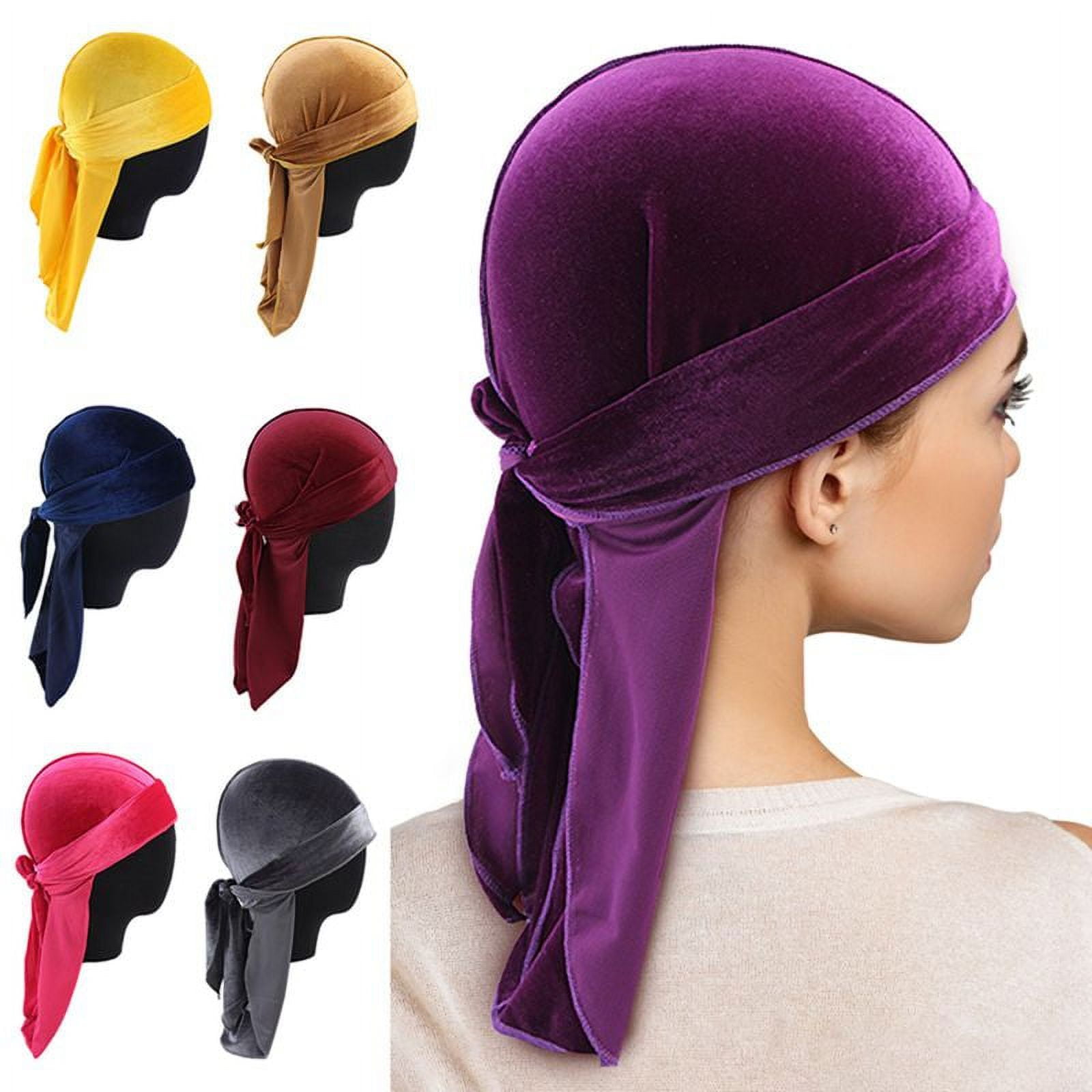 1pc Wave , Durag For Men, Pirate Hat, Long Tail Hip Hop Headwraps