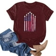 thumbnail image 4 of ORT Womens American Flag Shirt July 4th T-Shirt USA Flag Stars Stripes Graphic Short Sleeve Casual Tops(Z4-,M), 4 of 5