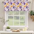 thumbnail image 2 of Halloween Curtain Valances for Windows, Kitchen Valance Window Treatments Panel 2 Pack, Purple Magic Hat Stars Pumpkin Candy Ghost Rod Pocket Short Curtains for Bathroom Bedroom 60 x 18 Inch, 2 of 8