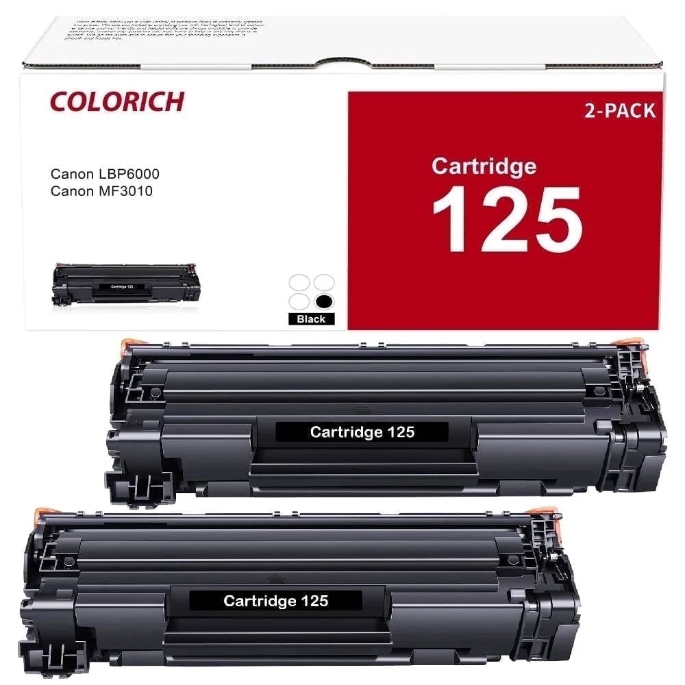 Colorich 125 CRG-125 Toner Cartridge Compatible for Canon 125 High Yield ImageCLASS MF3010 LBP6000 Printer(Black, 2-Pack, 3484B001)