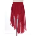 thumbnail image 5 of inlzdz Girls Lyrical Ballet Dance Dress High Low Chiffon Flowy Skirts Latin Jazz Modern Dancewear Burgundy 14, 5 of 7