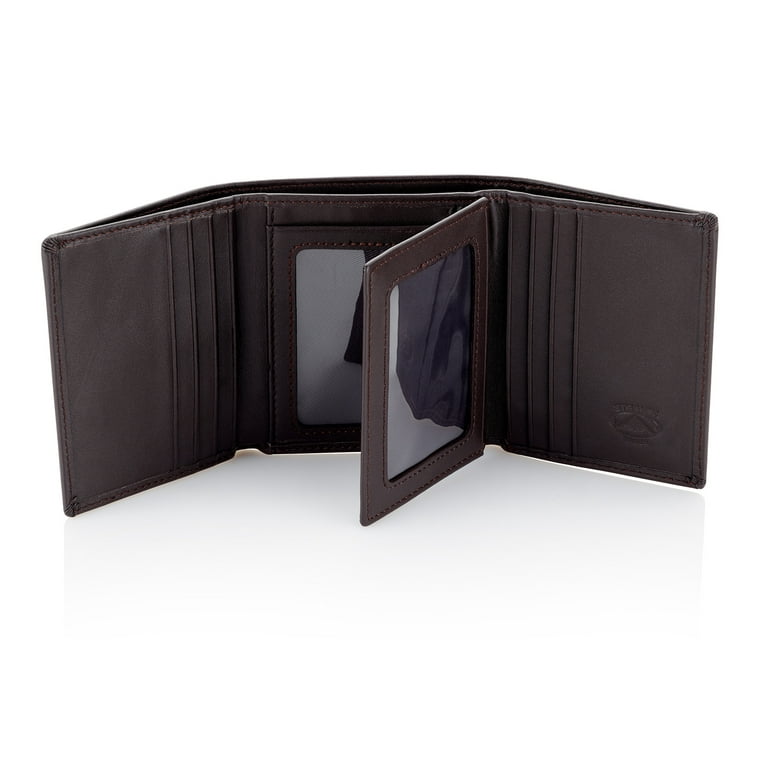 hide547 Trifold Leather Wallet With RFID Blocking and ID Window (Crazy