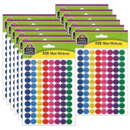 UPC: 0194629035823 | Teacher Created Resources Happy Faces Mini Stickers 528 Per Pack 12 Packs