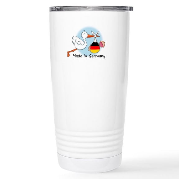 CafePress - Stork Baby Germany Stainless Steel Travel Mug - Insulated Stainless Steel Travel Tumbler 20 oz.