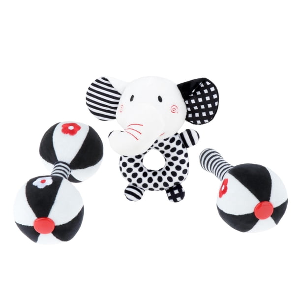 3 sonajeros para bebé, regalo de ducha, juguete educativo para masticar, juguete Montessori de mano para 6 B