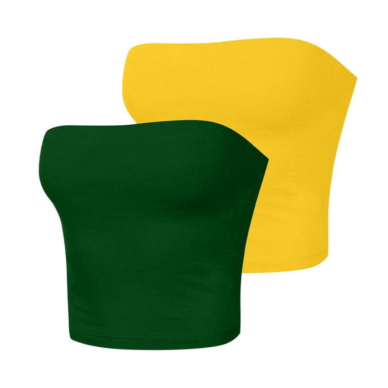 Women's 2 Pack Tube Tops Basic Layered Tube Top Bustier off